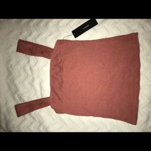 NWT Lulu’s karamo rusty rose ribbed crop top